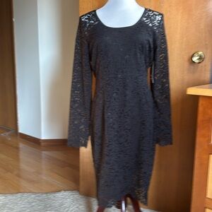 Karen Kane Women's Black Lace Long Sleeve Dress Size XL
